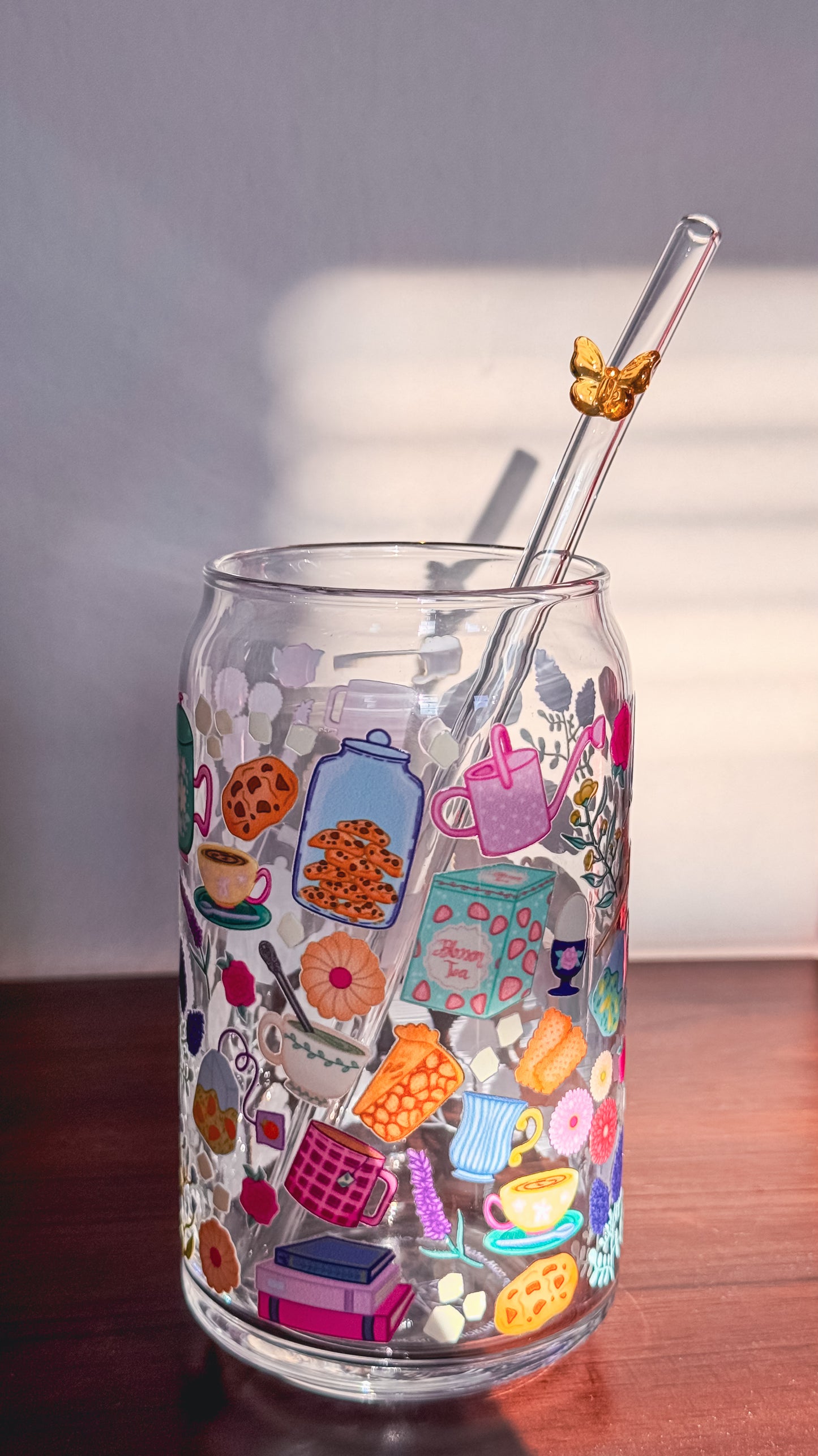 Butterfly Icon Glass Straw