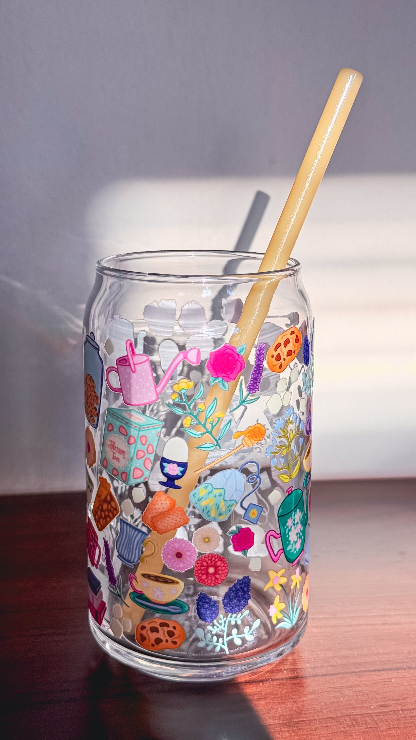 Steeping into Spring Glass Cup