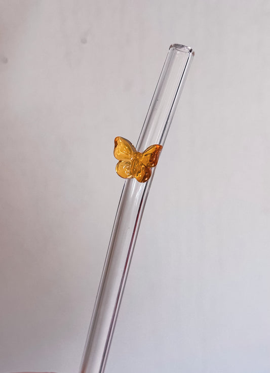 Butterfly Icon Glass Straw