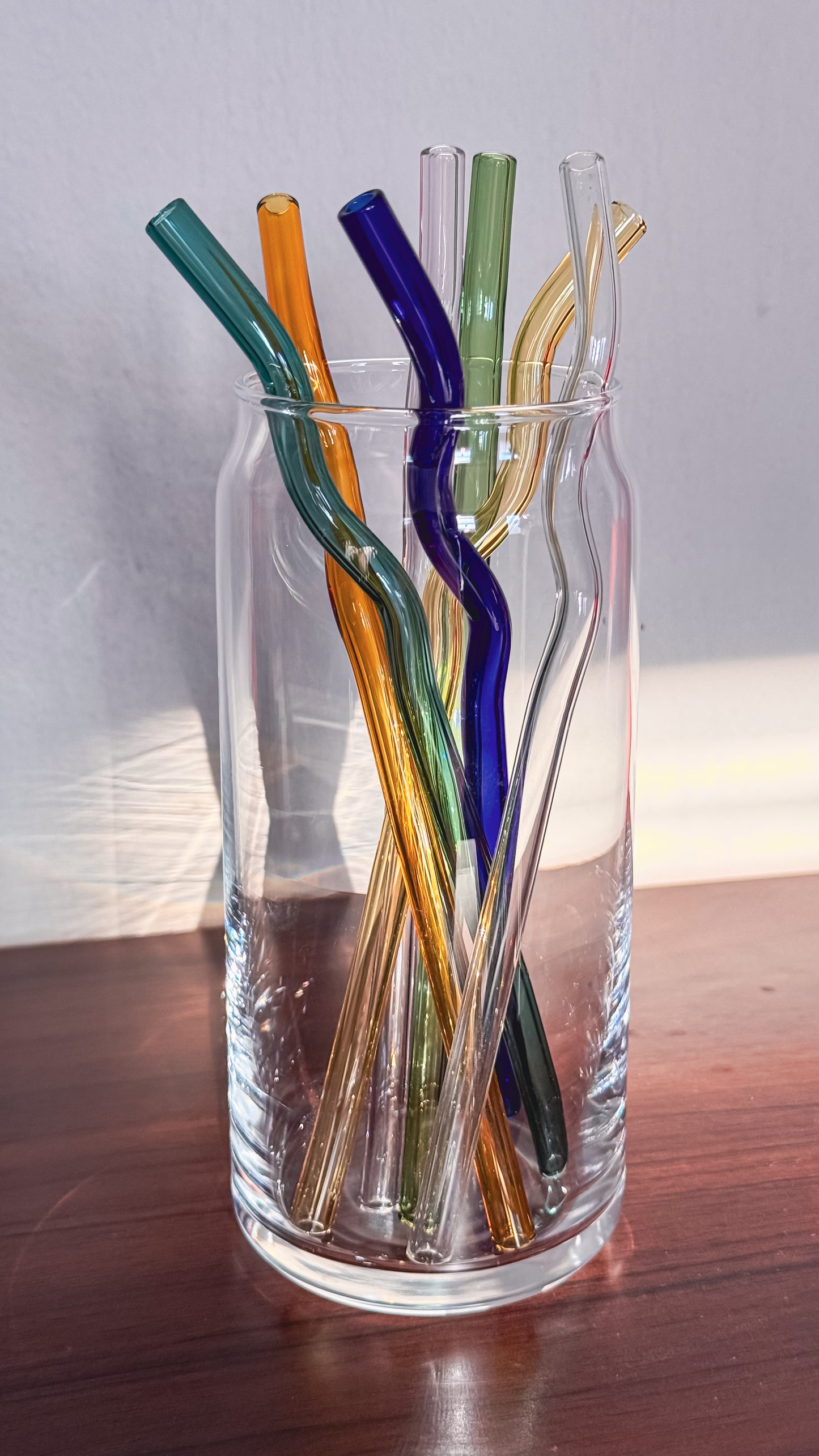 Wavy Reusable Glass Straws