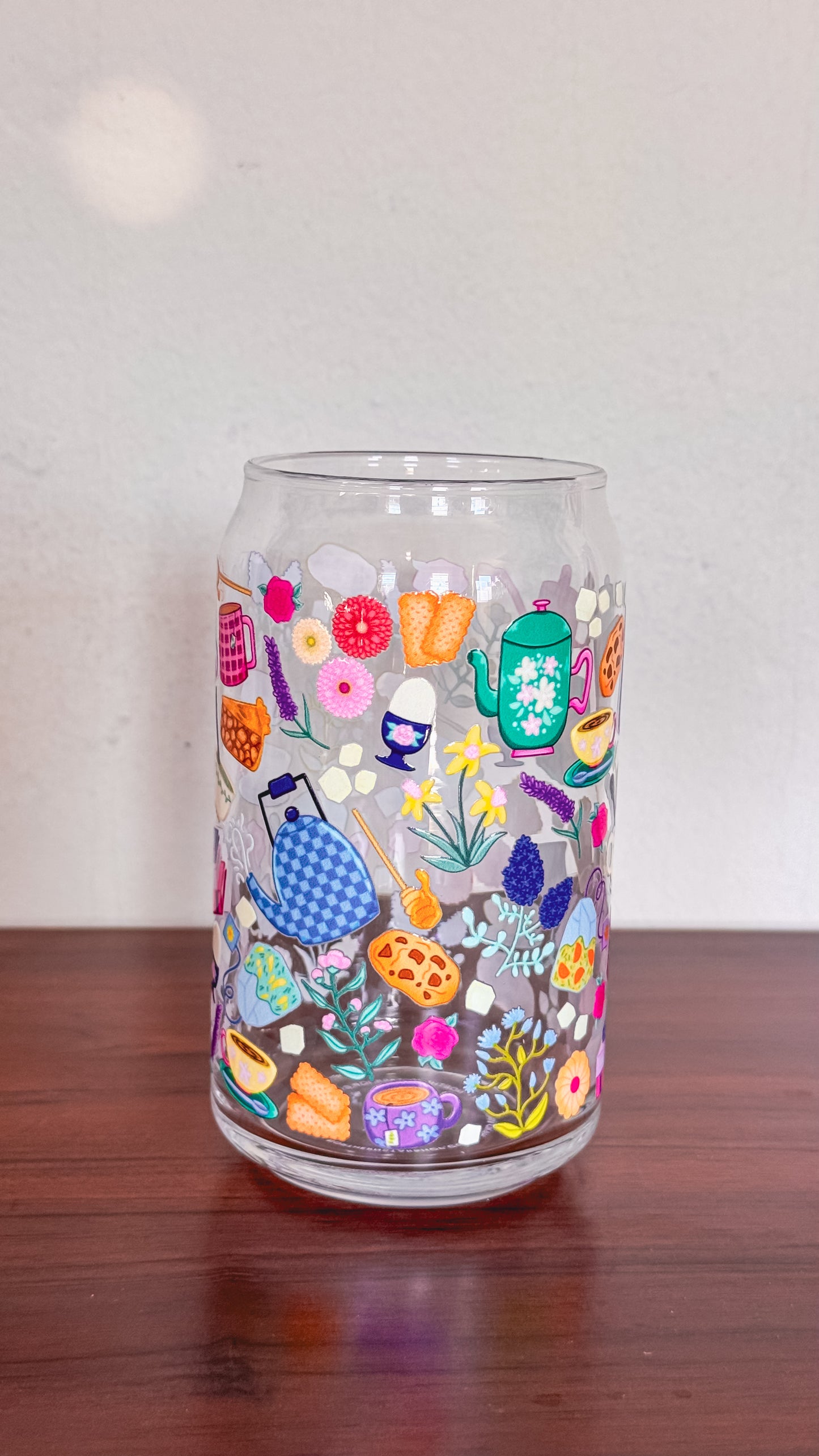 Steeping into Spring Glass Cup