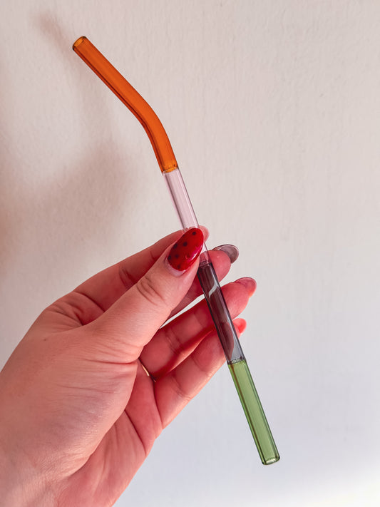 Patchwork Glass Straw