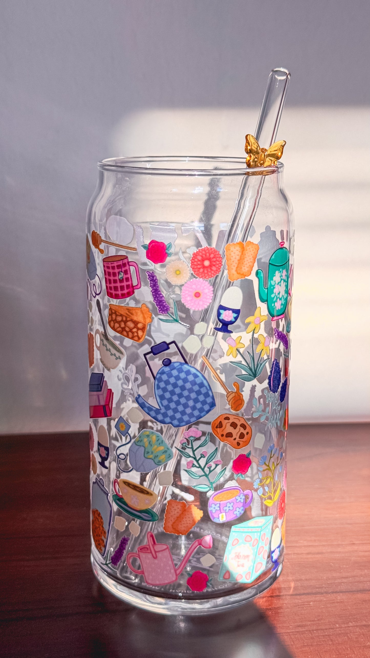 Butterfly Icon Glass Straw