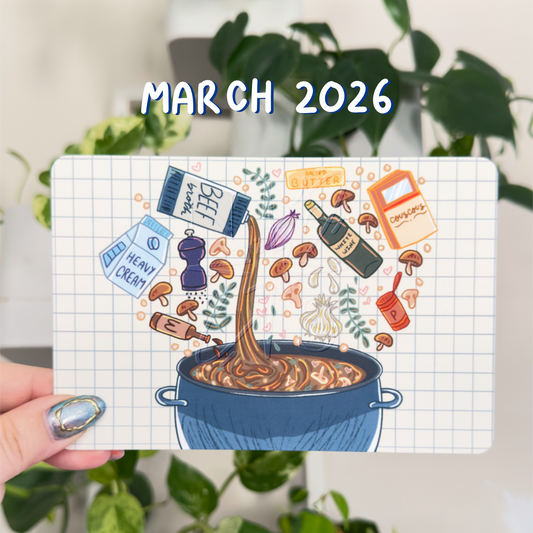 Snail Mail Recipe Art Card - MARCH 2026